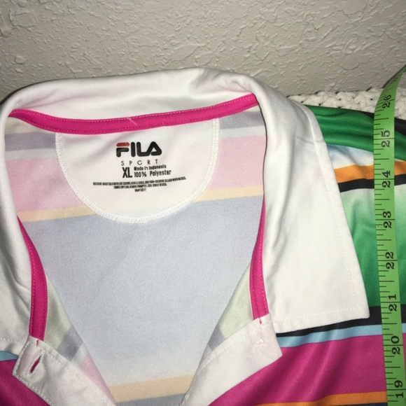 FILA COLORFUL DRYFIT SHORT SLEEVE GOLF SHIRT SIZE XL - Picture 2 of 5